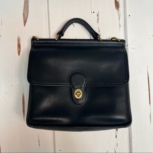 Coach Willis Vintage Top Handle Black Leather Tote *Priced to Sell*